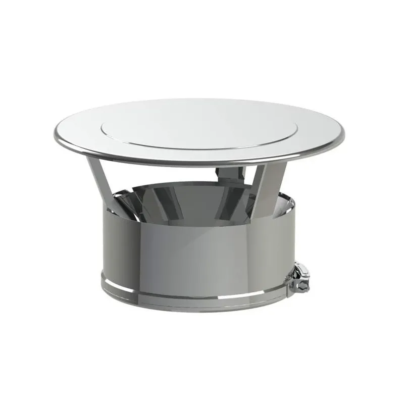 Chapeau plat en inox DUOTEN 150 et 200 mm avec bride de sécurité