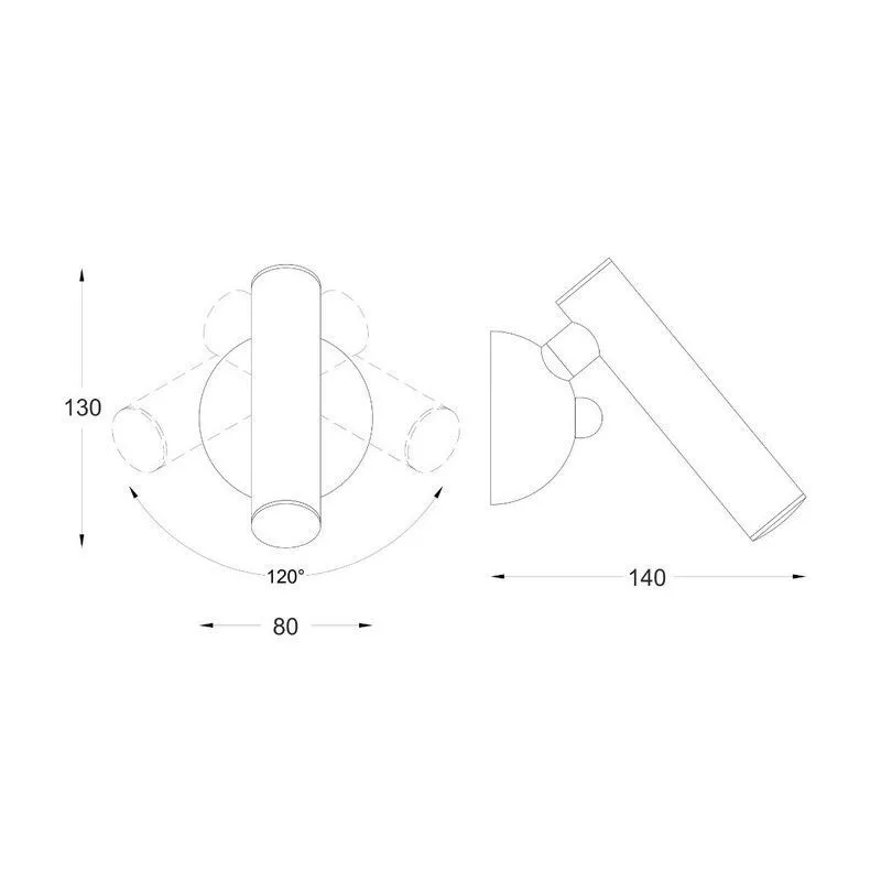Design wandlamp Fikriye, wit, metaal, geïntegreerde LED