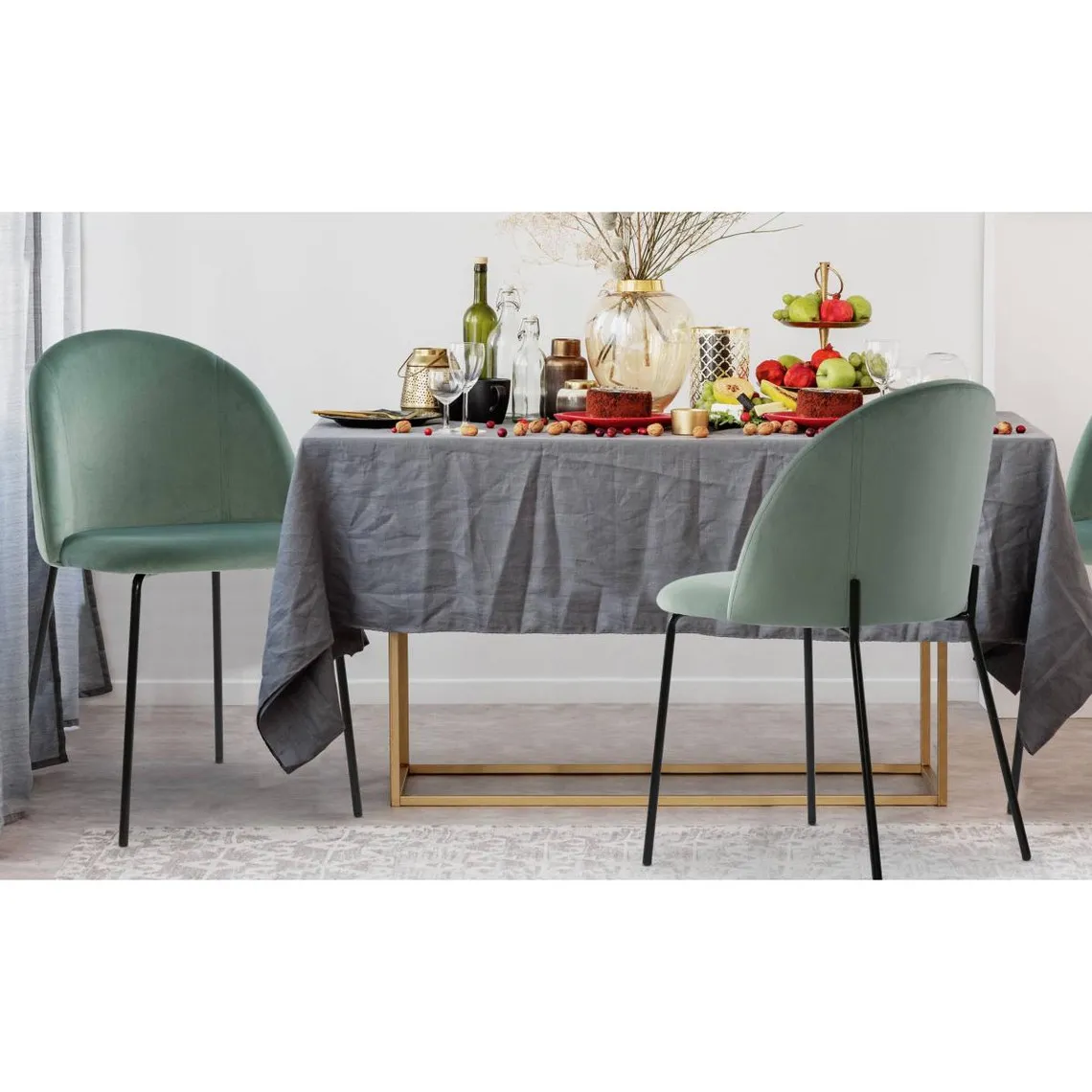 Lot de 2 chaises Velours Vert Didoc  | 3 Suisses