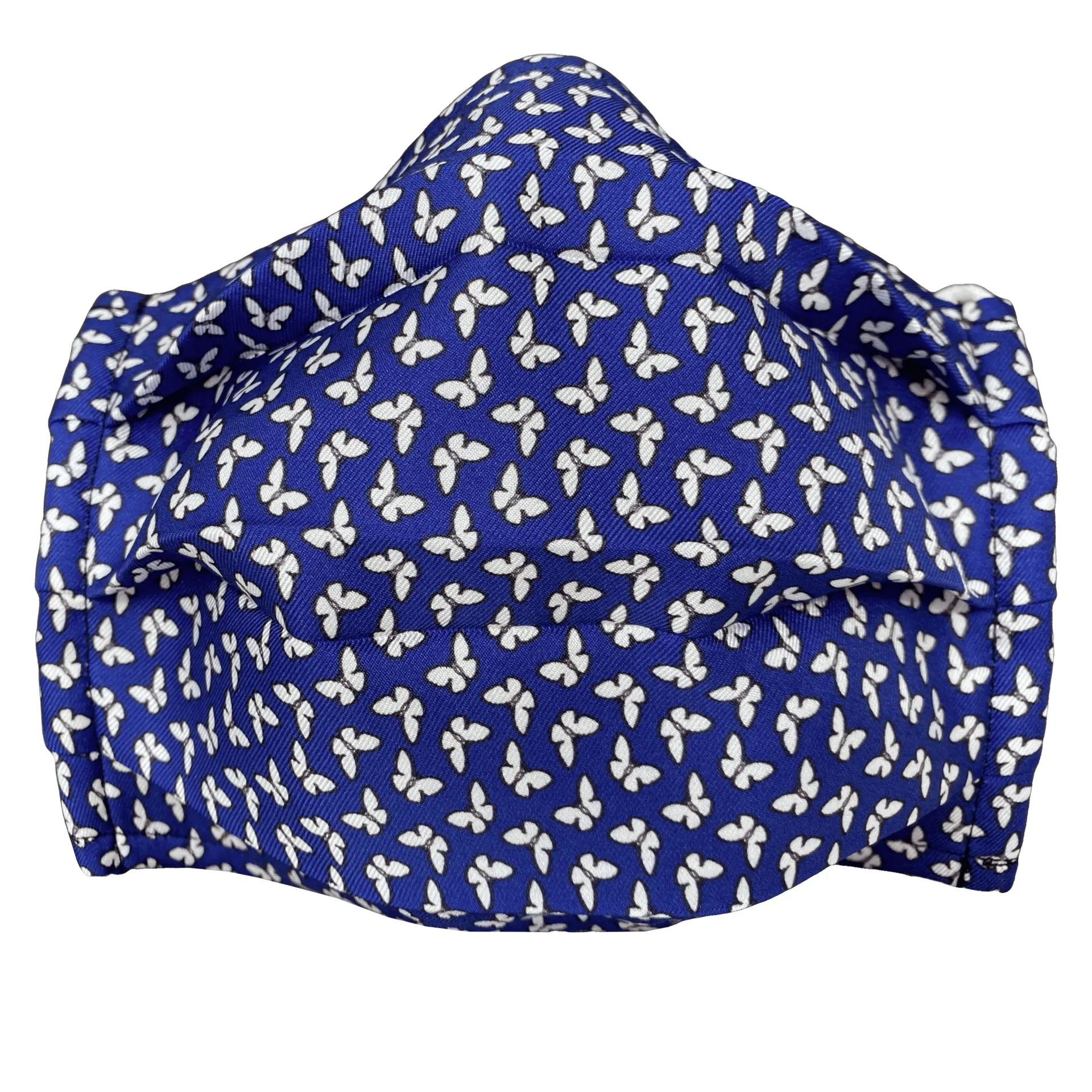 Masque filtrant bleue en tissu avec papillon