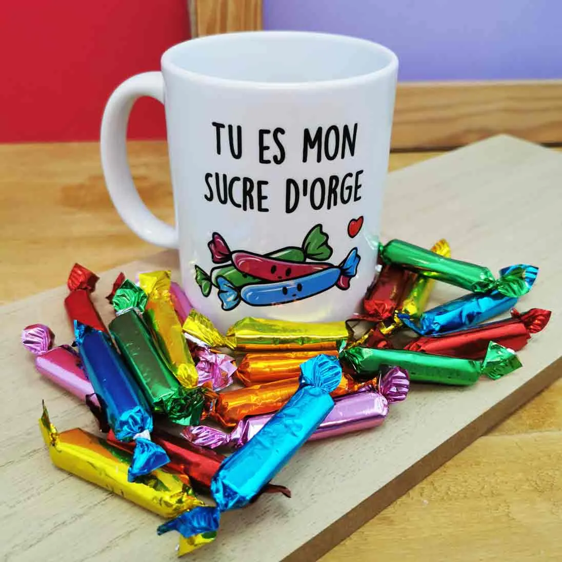 Mug "Tu es mon sucres d'orge" et ses sucres d'orges (x10) - Mug Cadeau Noël