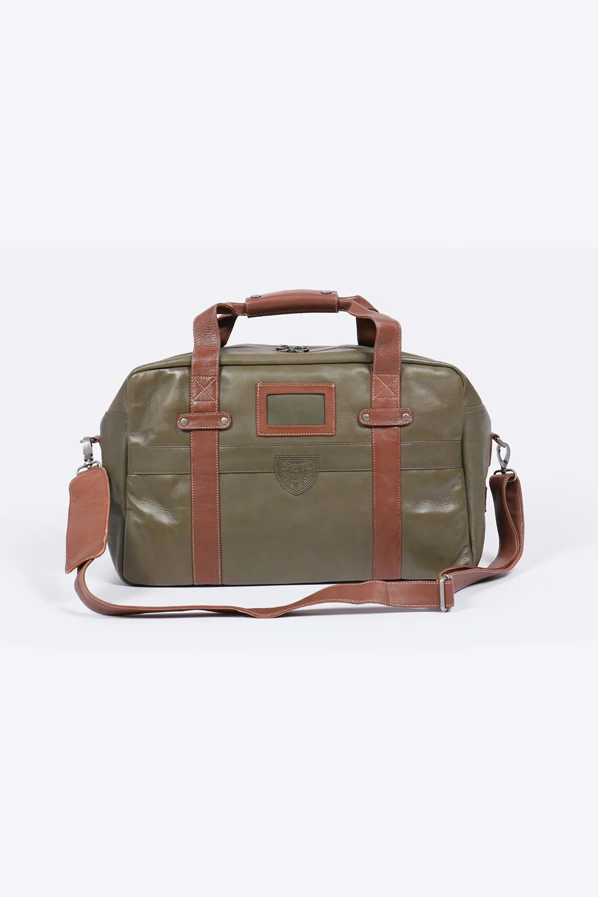Sac de voyage en cuir Royal Air Force Dahl kaki foncé Homme